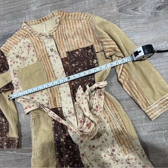 Amazing Free People Road Trip Patched Coveralls XS floral patchwork corduroy - Picture 6 of 6